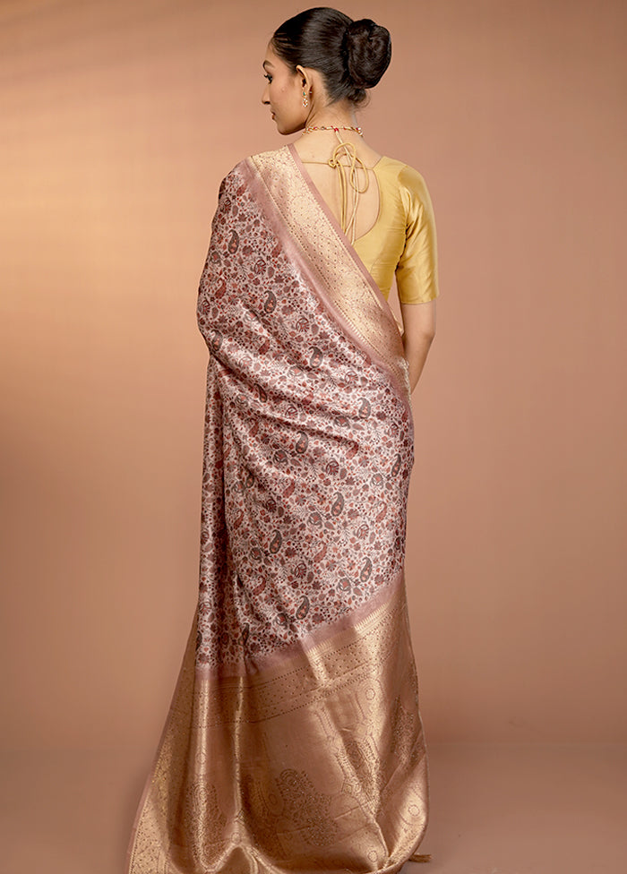 Cream Dupion Silk Saree With Blouse Piece