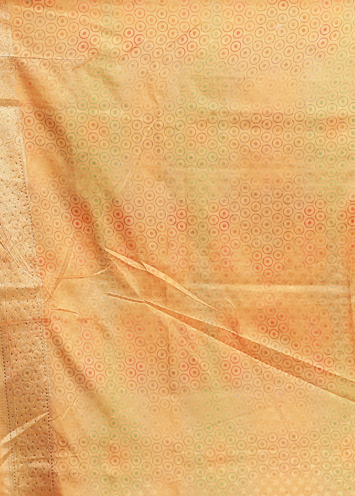 Yellow Dupion Silk Saree With Blouse Piece