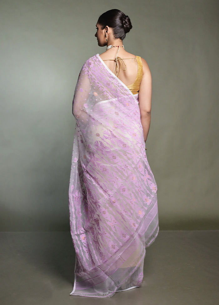 White Jamdani Pure Cotton Saree Without Blouse Piece