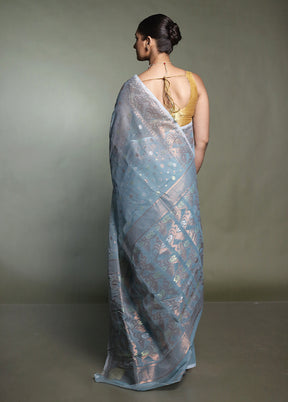 Green Tant Jamdani Saree Without Blouse Piece
