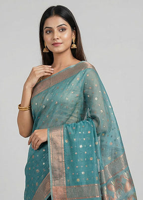 Green Jamdani Cotton Saree Without Blouse Piece
