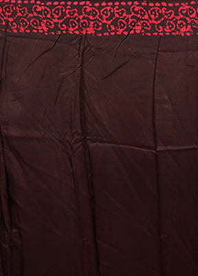 Black Printed Silk Saree Without Blouse Piece