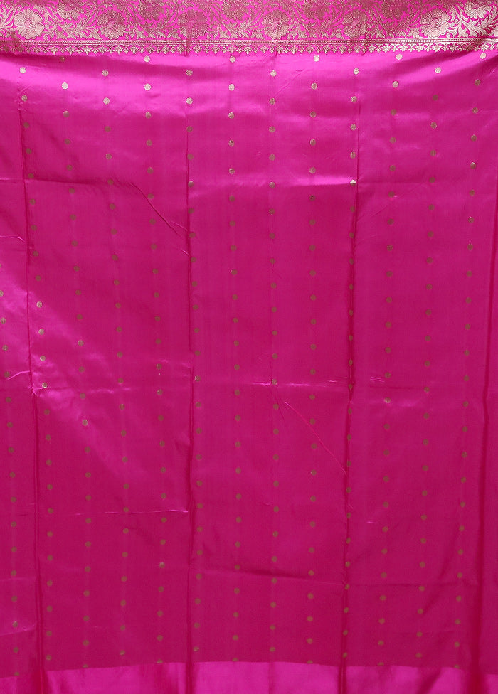 Pink Handloom Katan Pure Silk Saree With Blouse Piece