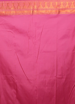Pink Kanjivaram Silk Saree With Blouse Piece