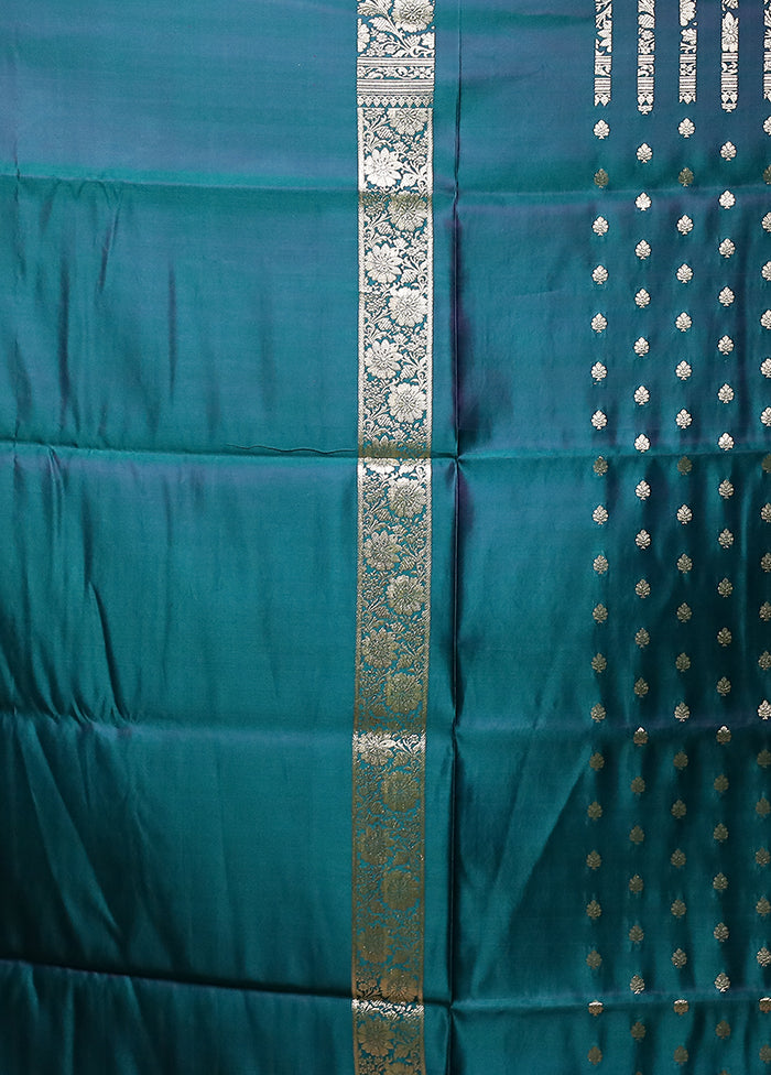 Green Handloom Banarasi Pure Silk Saree With Blouse Piece