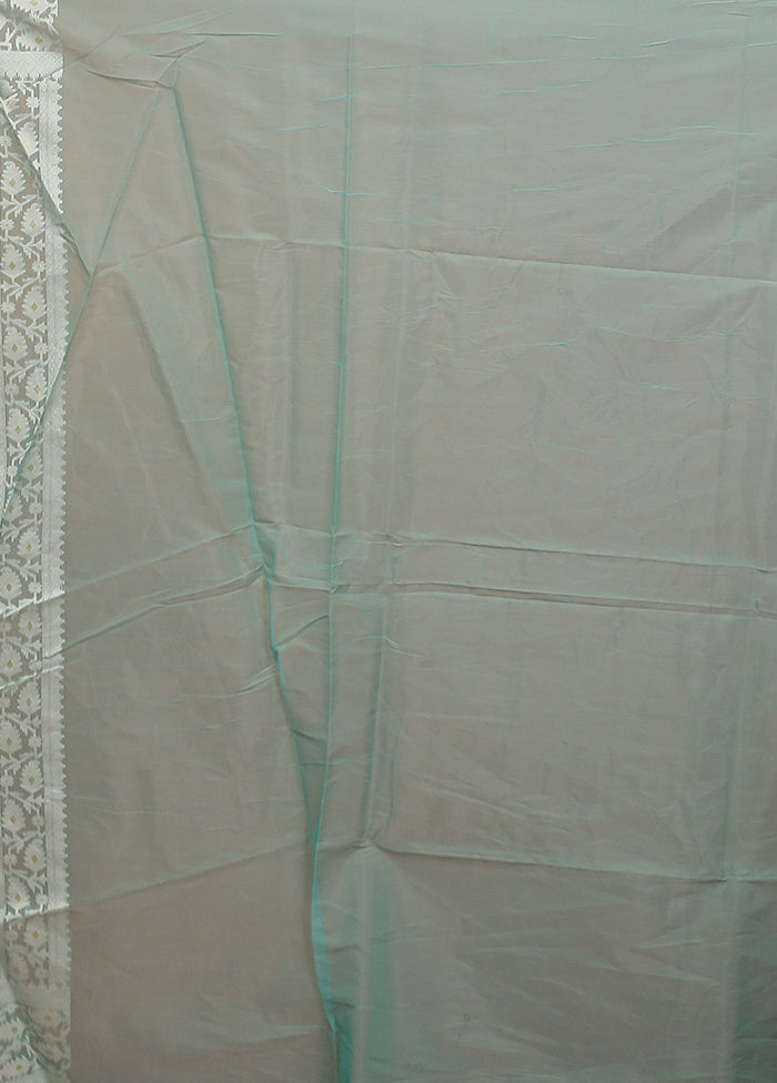 Green Kora Silk Saree With Blouse Piece