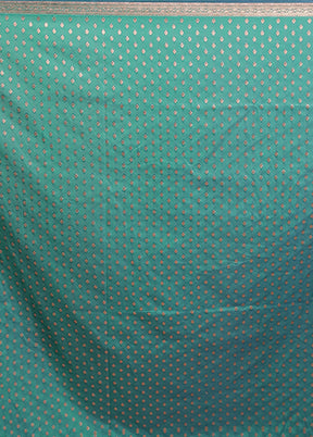 Green Banarasi Silk Saree With Blouse Piece