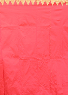 Pink Kanjivaram Silk Saree With Blouse Piece