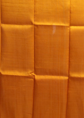 Yellow Printed Silk Saree Without Blouse Piece