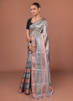 Multicolor Tissue Silk Saree With Blouse Piece
