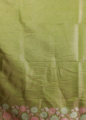 Green Tissue Silk Saree With Blouse Piece