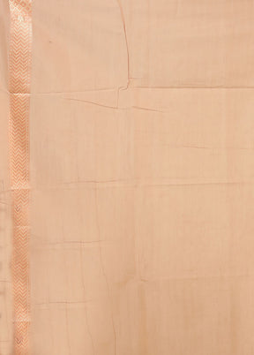 Cream Kora Silk Saree With Blouse Piece