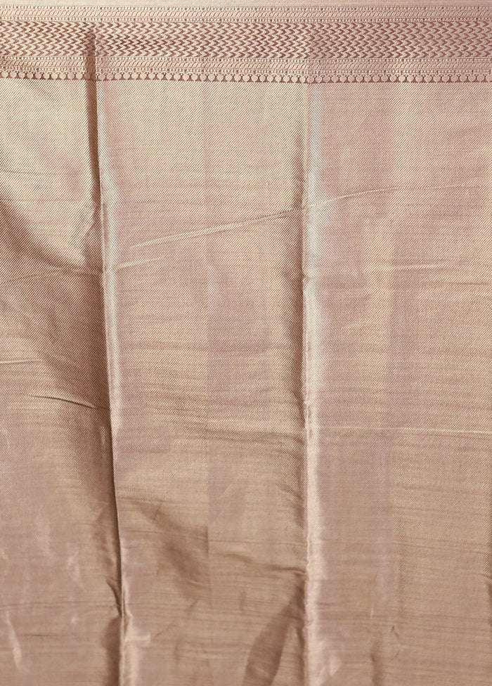 Maroon Kora Silk Saree With Blouse Piece