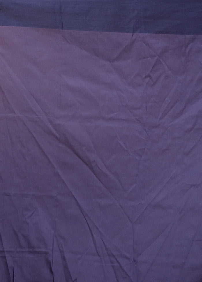 Blue Katan Silk Saree With Blouse Piece