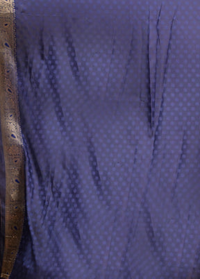 Blue Dupion Silk Saree With Blouse Piece