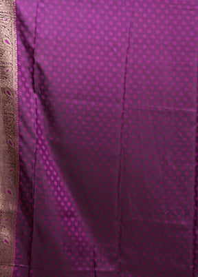 Purple Dupion Silk Saree With Blouse Piece