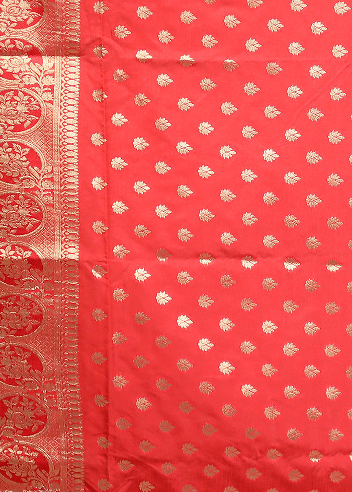 Red Organza Saree With Blouse Piece