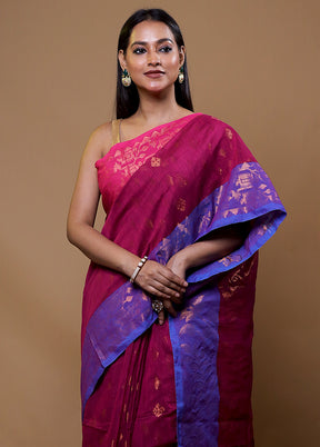 Pink Cotton Saree With Blouse Piece