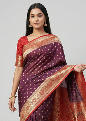 Grey Tanchoi Silk Saree With Blouse Piece