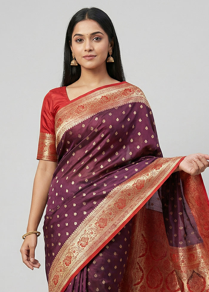 Grey Tanchoi Silk Saree With Blouse Piece