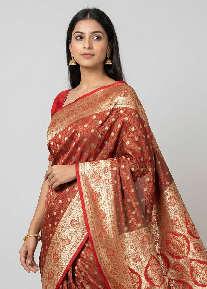 Green Tanchoi Silk Saree With Blouse Piece