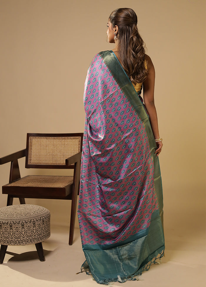 Pink Dupion Silk Saree With Blouse Piece