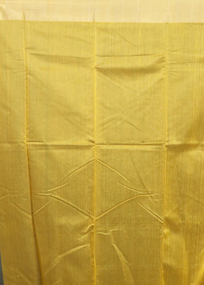 Yellow Chanderi Cotton Saree With Blouse Piece