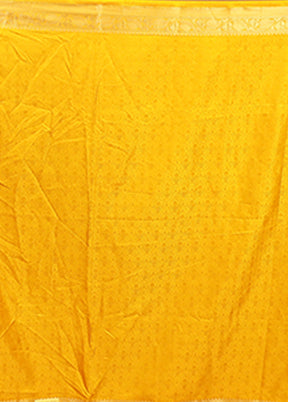 Yellow Dupion Silk Saree With Blouse Piece