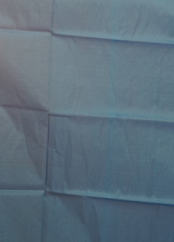 Blue Organza Saree With Blouse Piece