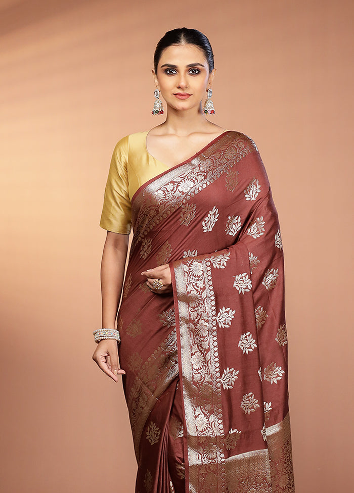 Brown Cotton Saree With Blouse Piece