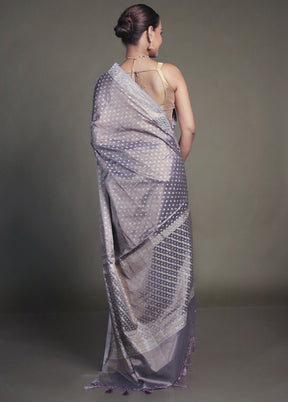 Purple Tissue Silk Saree With Blouse Piece