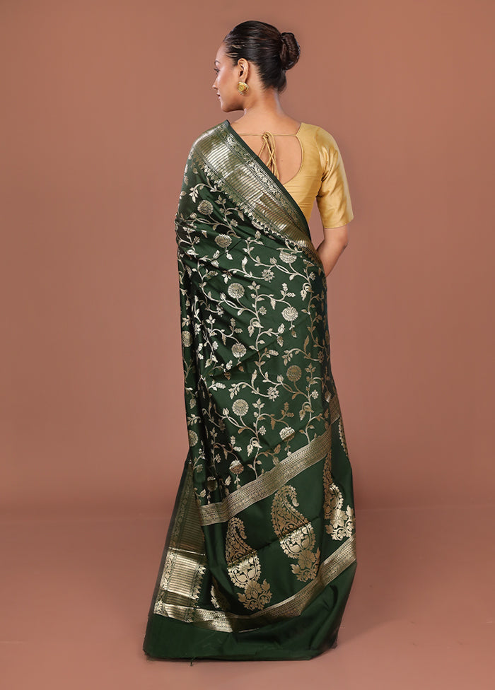 Green Dupion Silk Saree With Blouse Piece