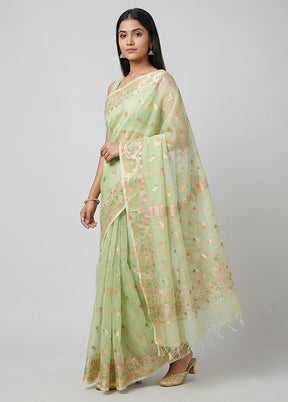 Multicolor Organza Saree With Blouse Piece