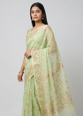 Multicolor Organza Saree With Blouse Piece