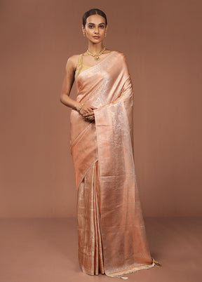 Cream Dupion Silk Saree With Blouse Piece