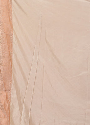 Cream Dupion Silk Saree With Blouse Piece