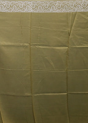 Cream Chanderi Cotton Saree With Blouse Piece