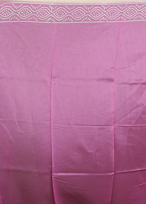 Pink Chanderi Cotton Saree With Blouse Piece