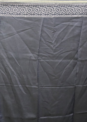 Grey Chanderi Cotton Saree With Blouse Piece