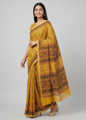 Black Chanderi Silk Saree With Blouse Piece