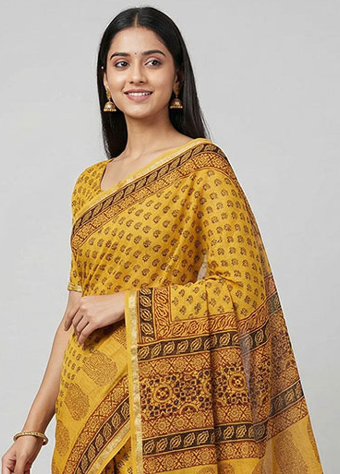 Black Chanderi Silk Saree With Blouse Piece