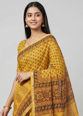 Black Chanderi Silk Saree With Blouse Piece
