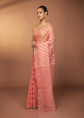 Pink Organza Saree With Blouse Piece