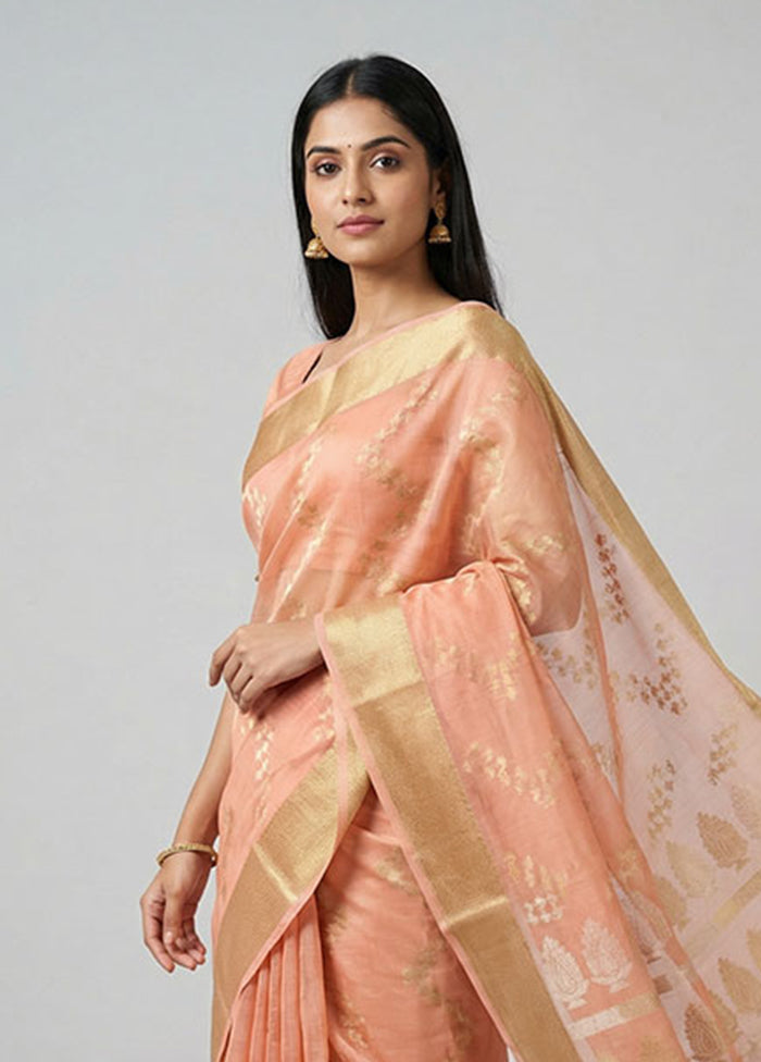 Pink Organza Saree With Blouse Piece