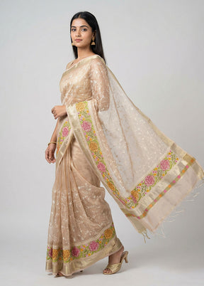 Pink Tissue Silk Saree With Blouse Piece