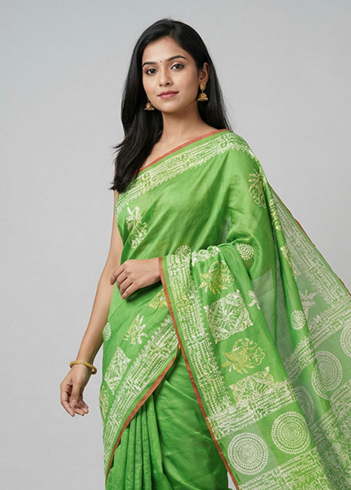 Multicolor Printed Pure Silk Saree Without Blouse Piece