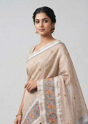 Pink Tissue Silk Saree With Blouse Piece