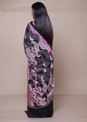 Pink Printed Silk Saree Without Blouse Piece