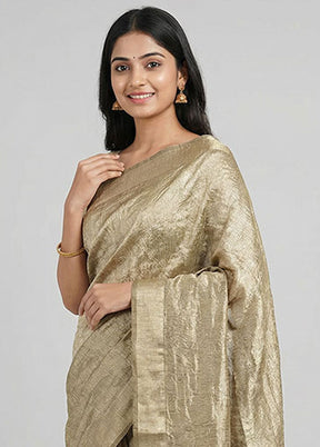 Green Tissue Silk Saree With Blouse Piece