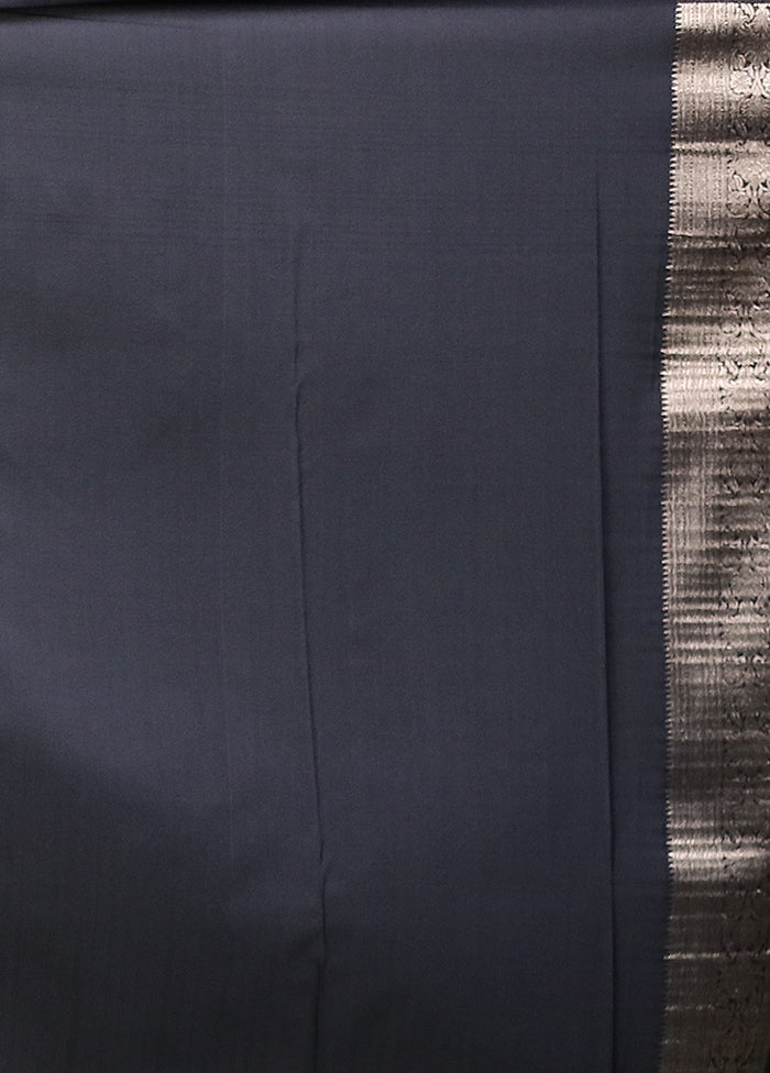 Black Dupion Silk Saree With Blouse Piece